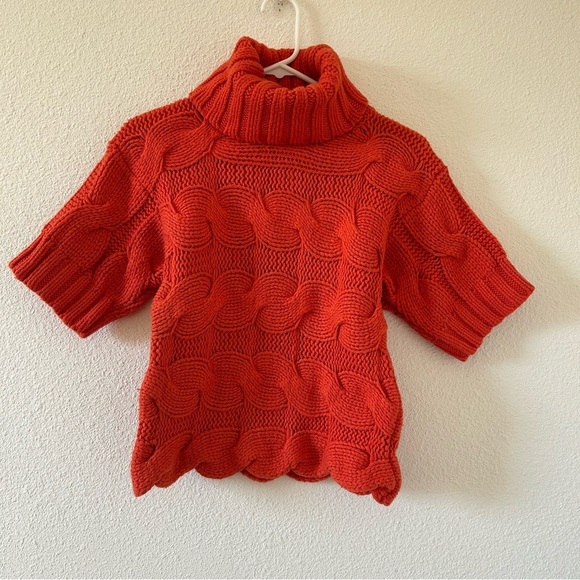French Connection Knit Turtleneck Women’s XS Wool Cashmere Blend 3D Cable Knit - Picture 1 of 12